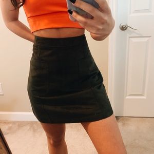 Army green pocket skirt